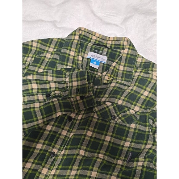 !! Columbia Men's Green OMNIWICK Flannel Long Sleeve Size LARGE - Picture 1 of 15